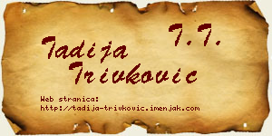 Tadija Trivković vizit kartica